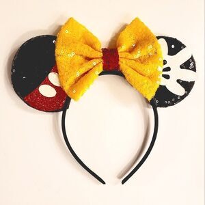 DISNEY Mickey & Minnie Mouse Ears Sparkle Headband